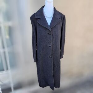 Preston & York Lambswool Black Full Lenght Coat  Women Size 16
